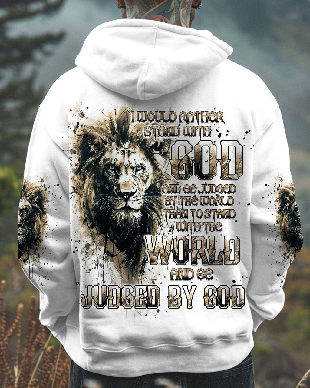 I Would Rather Stand With God Lion Men's All Over Print Shirt - Trunx719110