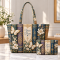Personalized Vintage Books & Butterflies Quilted Shoulder Bag & Storage Bag