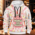 Personalized Pastel Daisy Half-Zip Hoodie