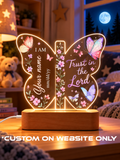 Butterfly Trust In The Lord Personalize LED Night Light
