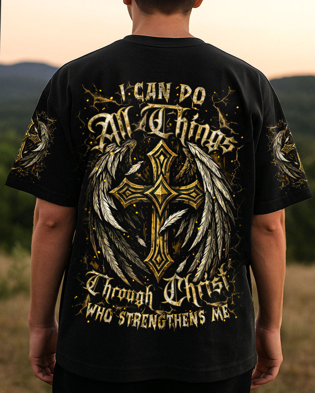 I Can Do All Things Cross Wings Men's All Over Print Shirt - Trunx421116