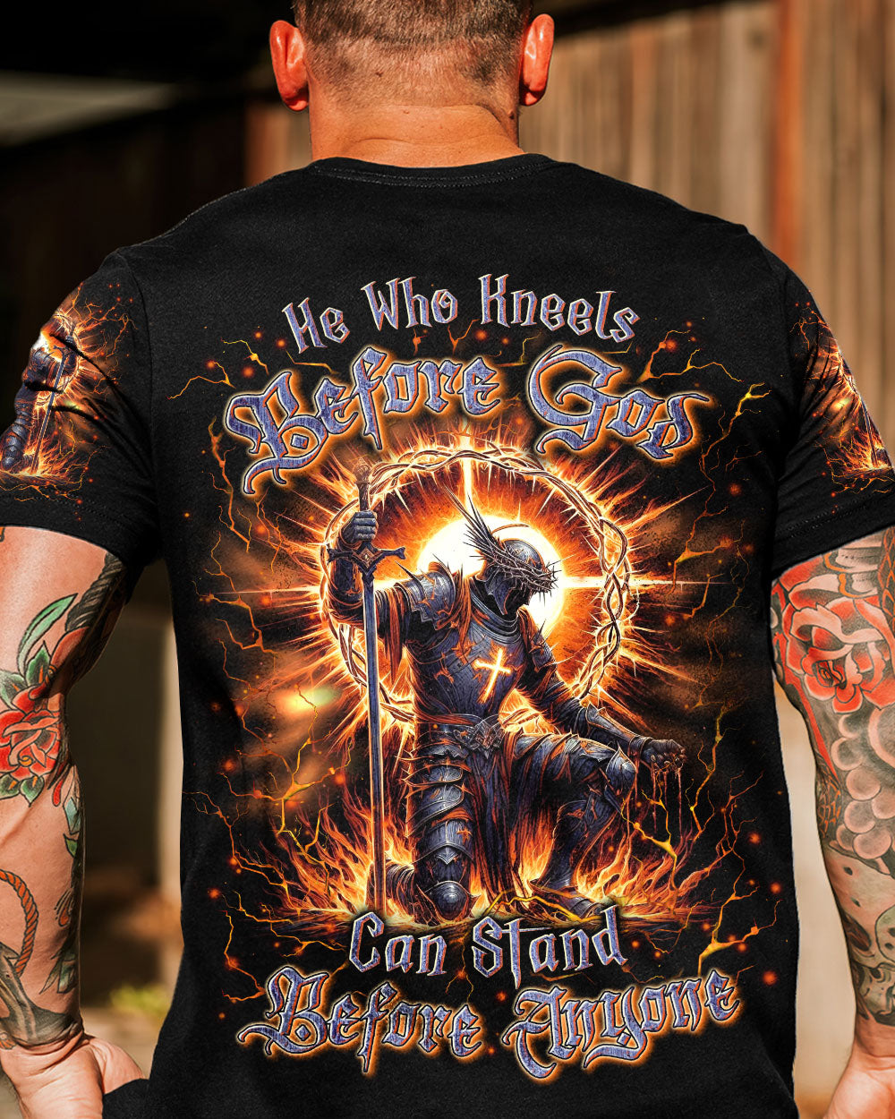 He Who Kneels Before God Warrior Men's All Over Print Shirt - Trunx723768