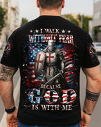 I Walk Without Fear Because God Is With Me Men's All Over Print Shirt - Trunx478330