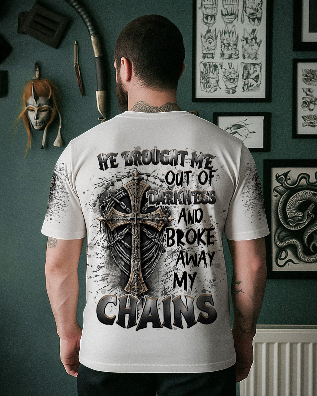 He Brought Me Out Of Darkness Men's All Over Print Shirt - Trunx993591
