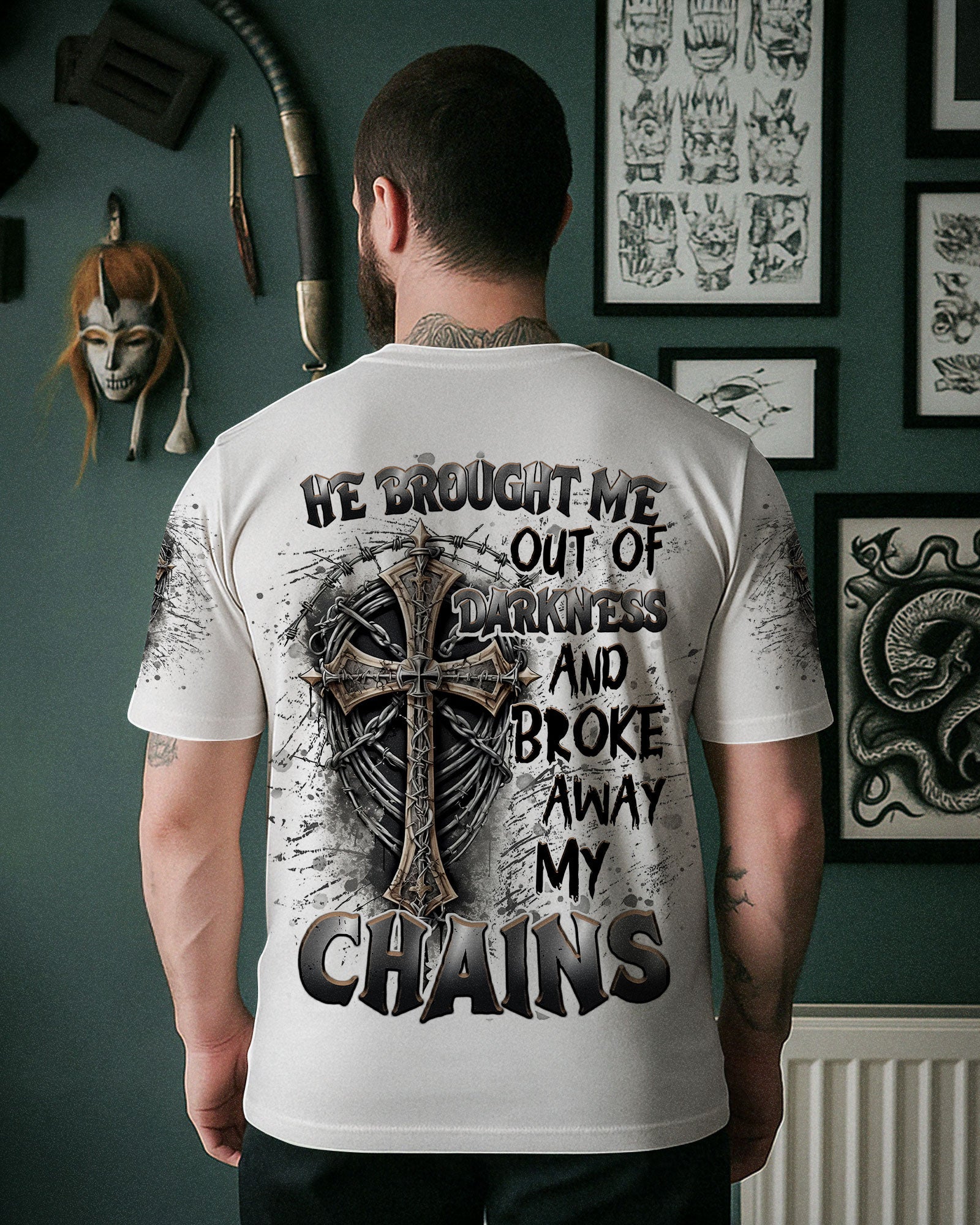 He Brought Me Out Of Darkness Men's All Over Print Shirt - Trunx993591