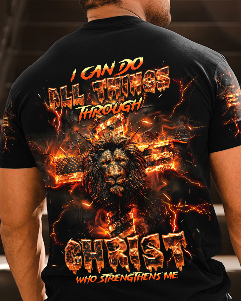 I Can Do All Things Lion Men's All Over Print Shirt - Trunx082624