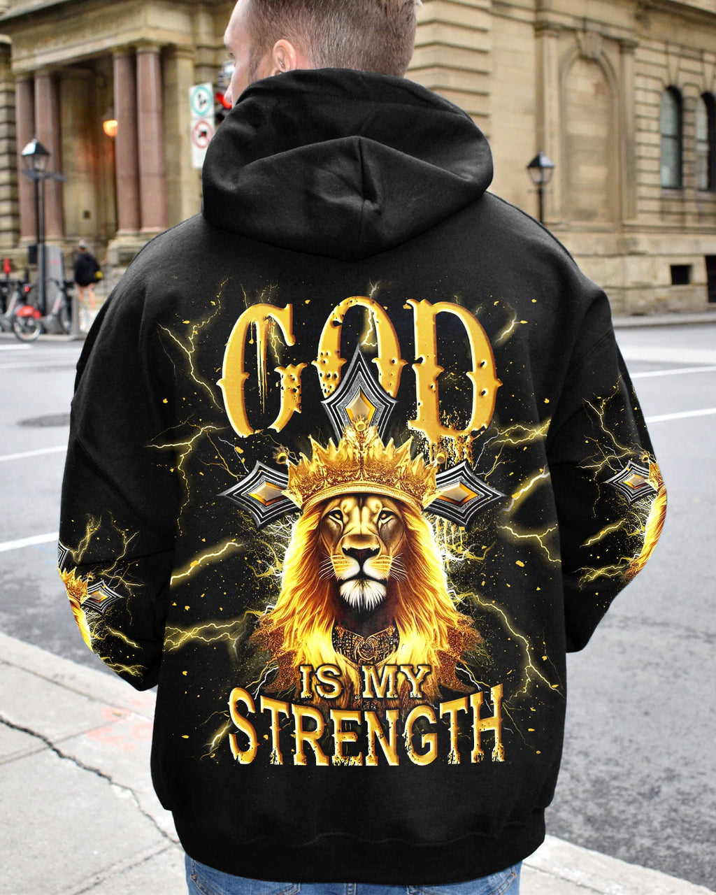 God Is My Strength Lion Men's All Over Print Shirt - Trunx940170