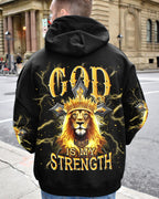 God Is My Strength Lion Men's All Over Print Shirt - Trunx940170