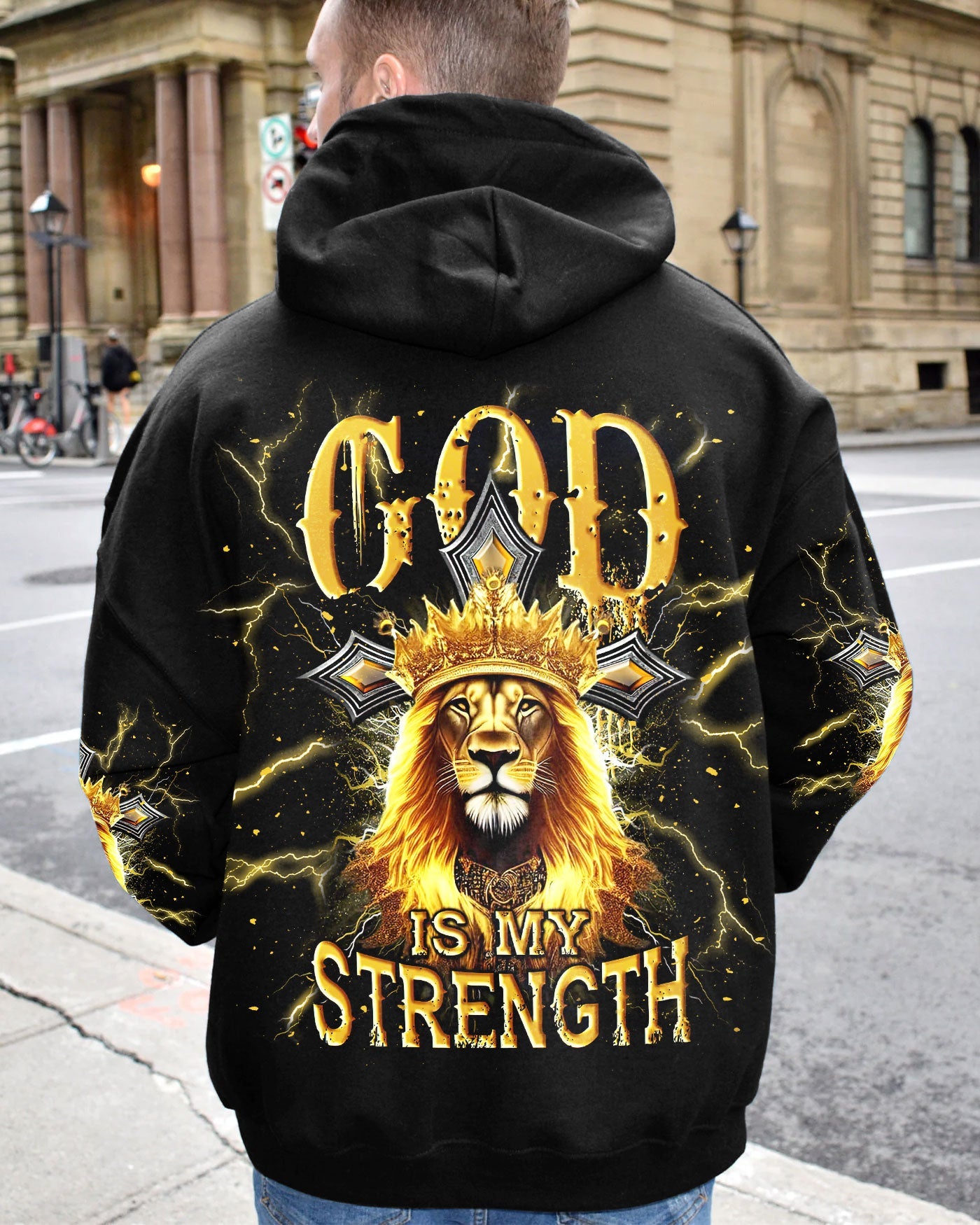God Is My Strength Lion Men's All Over Print Shirt - Trunx940170