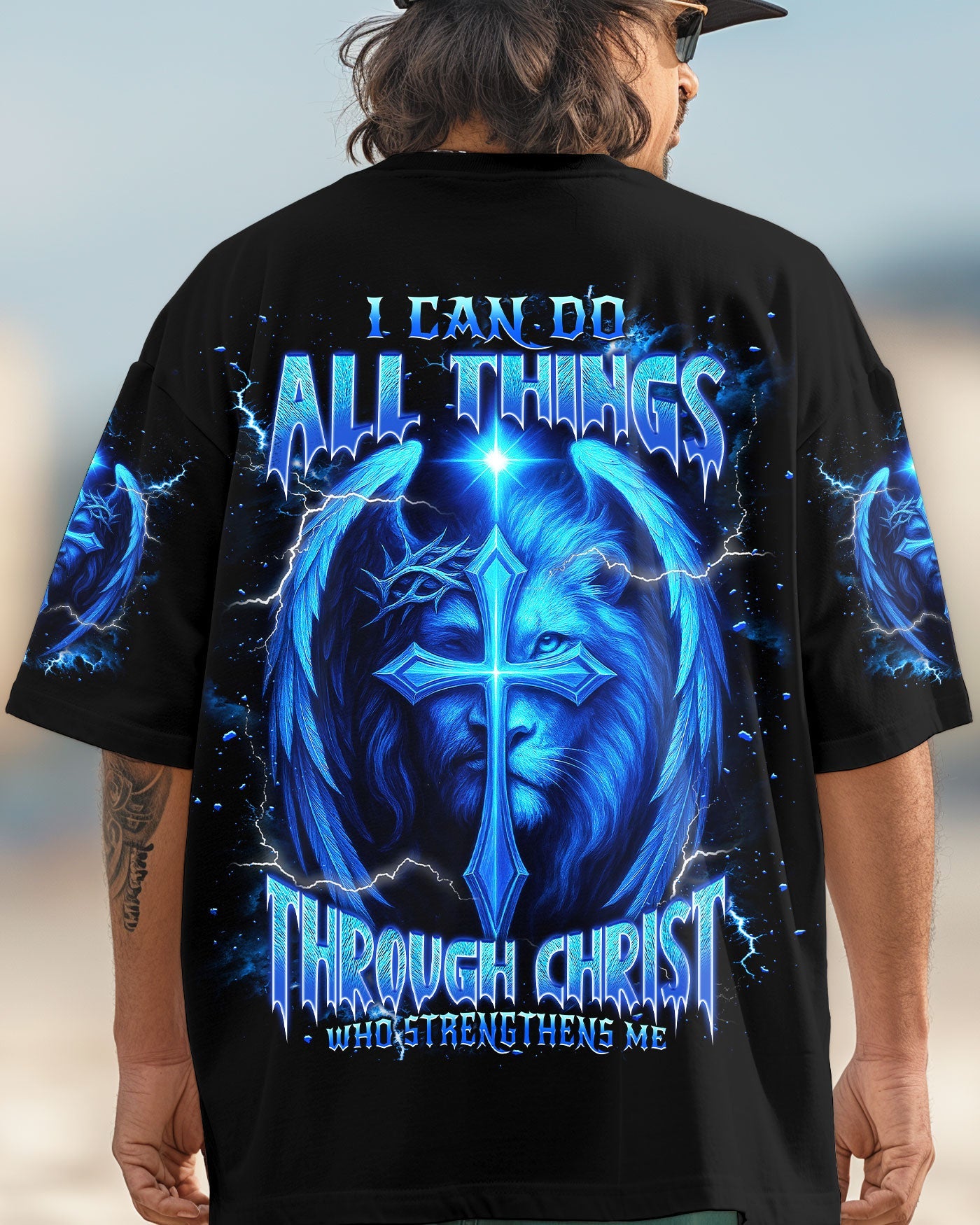 I Can Do All Things Cross Lion Wings Men's All Over Print Shirt - Trunx983769