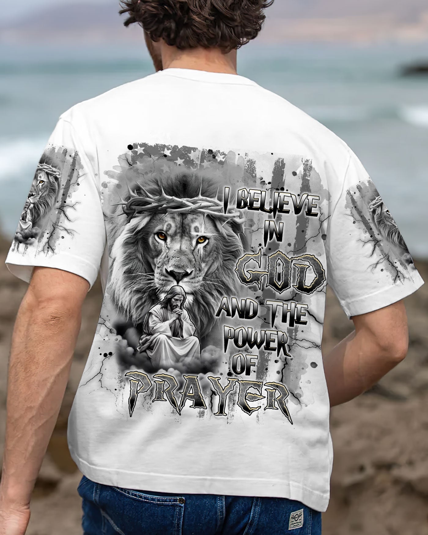 I Believe In God Lion Men's All Over Print Shirt - Trunx486194