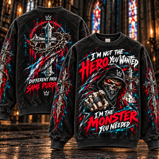 Not the Hero You Wanted – Monster Skull Sweatshirt