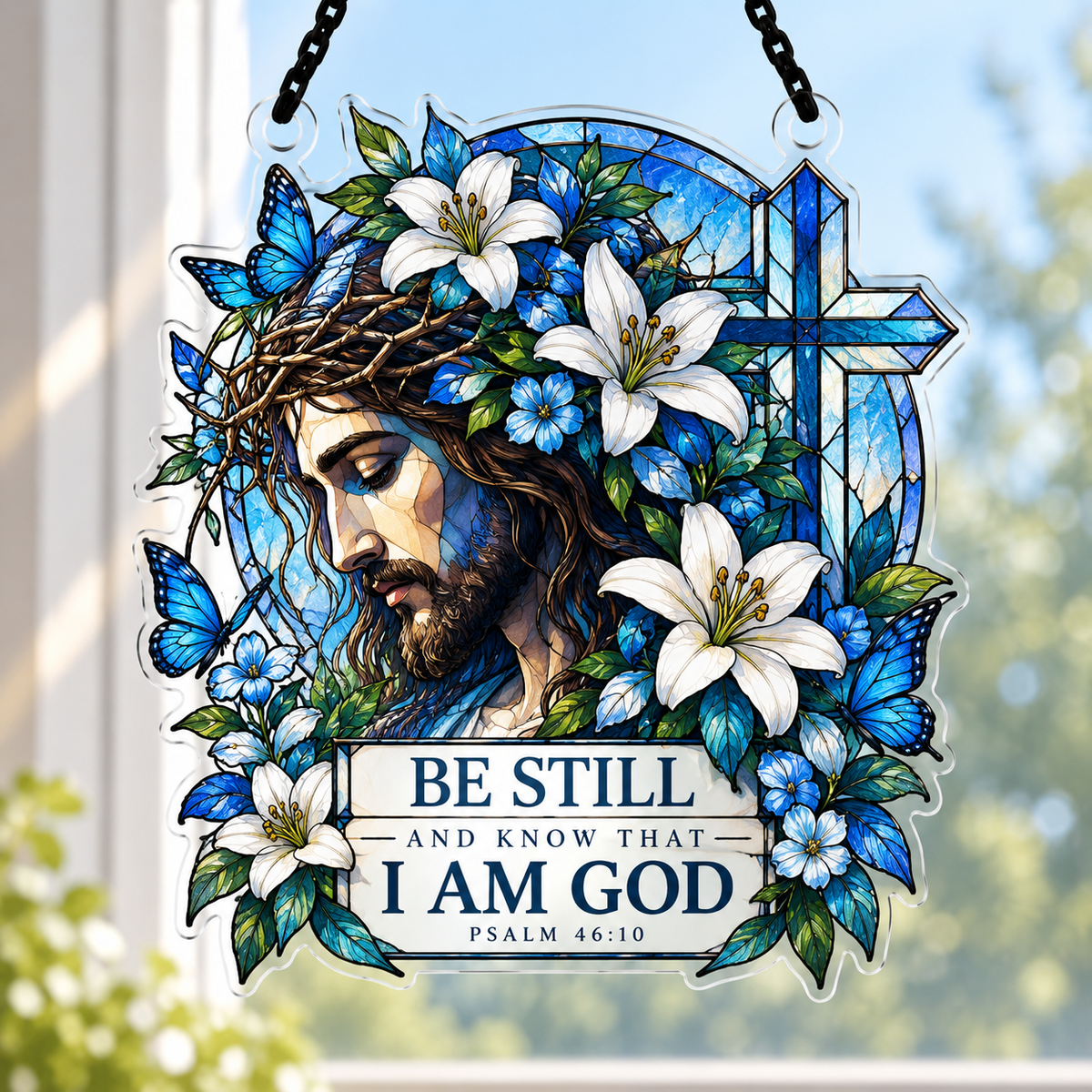 Be Still And Know That I Am God Acrylic Suncatcher