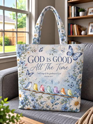 God Is Good All The Time Singing Birds Tote Bag