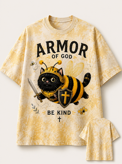 Armor of God Be Kind Bee Cat Warrior T-Shirt