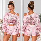 Jesus Take The Wheel One-Shoulder Top And Shorts Set