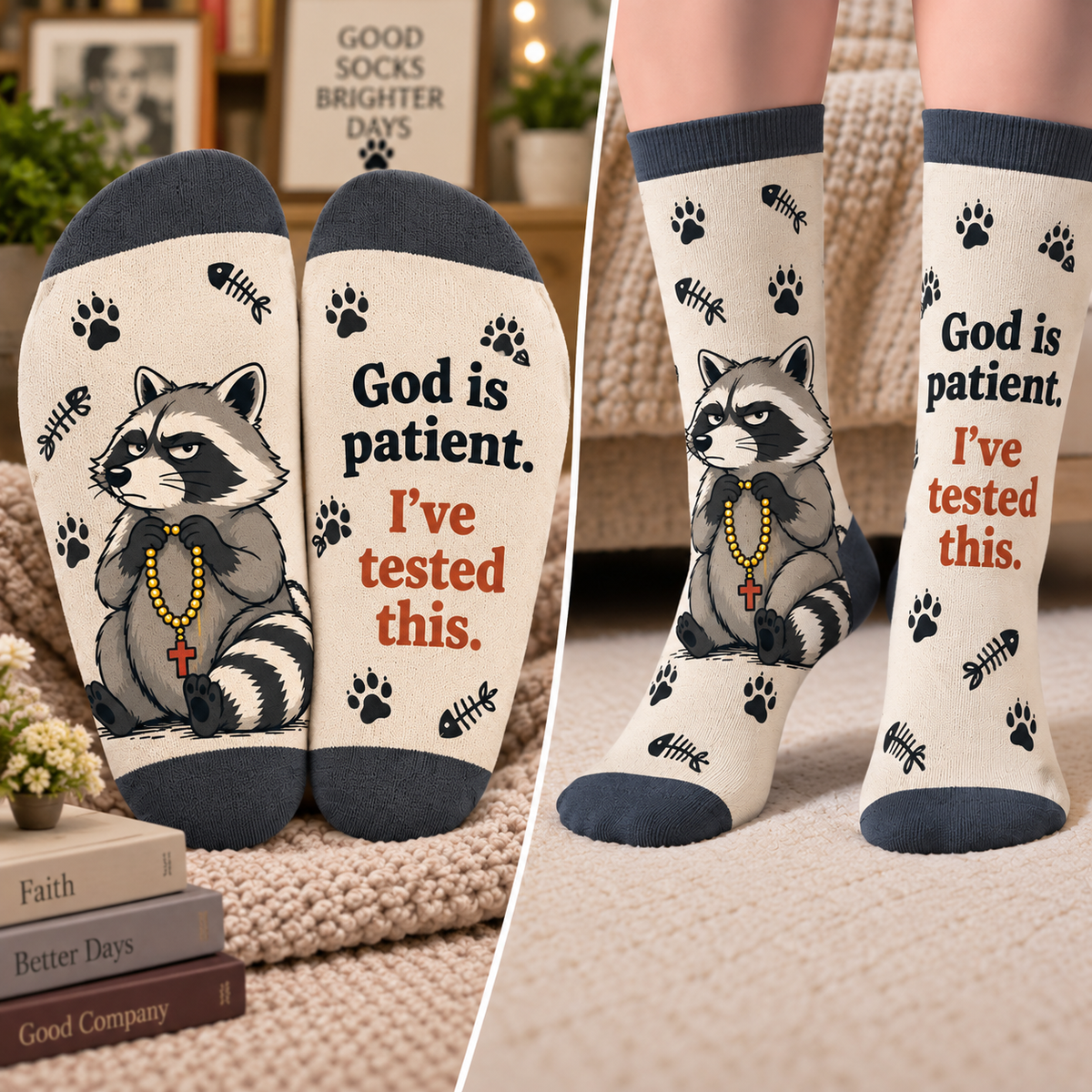 God Is Patient I've Tested This Mid-Tube Socks