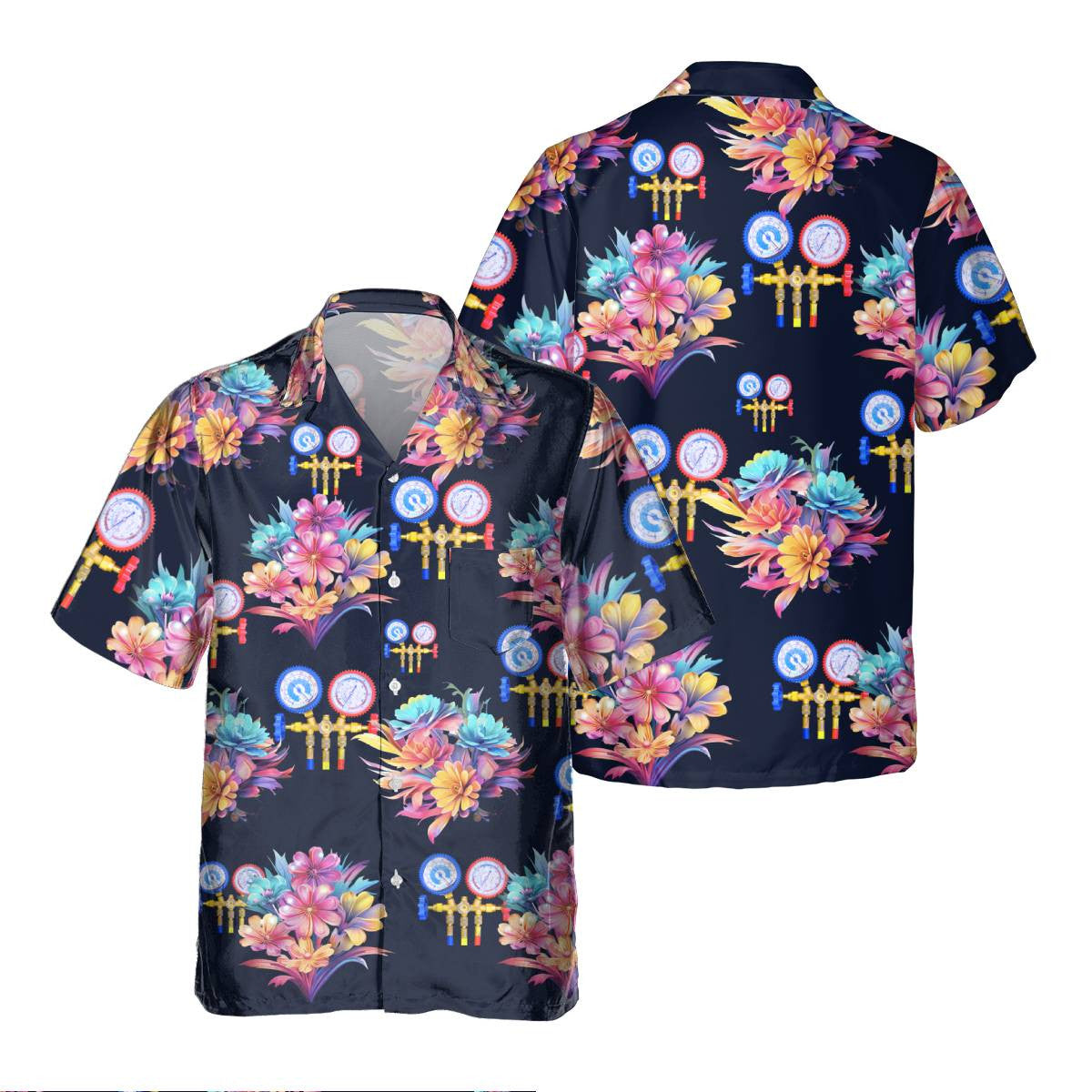 Awesome HVAC TECH- AOP Pocket Hawaiian Shirt - grunx260804-0205