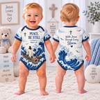 Peace Be Still Jesus Storm Baby Bodysuit