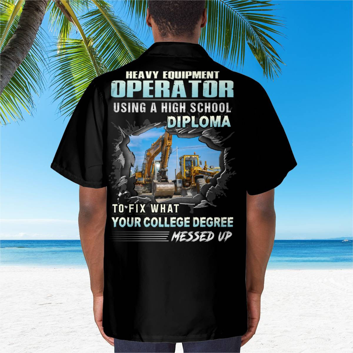 Awesome Heavy Equipment Operator - AOP Pocket Hawaiian Shirt - grunx260804-0176