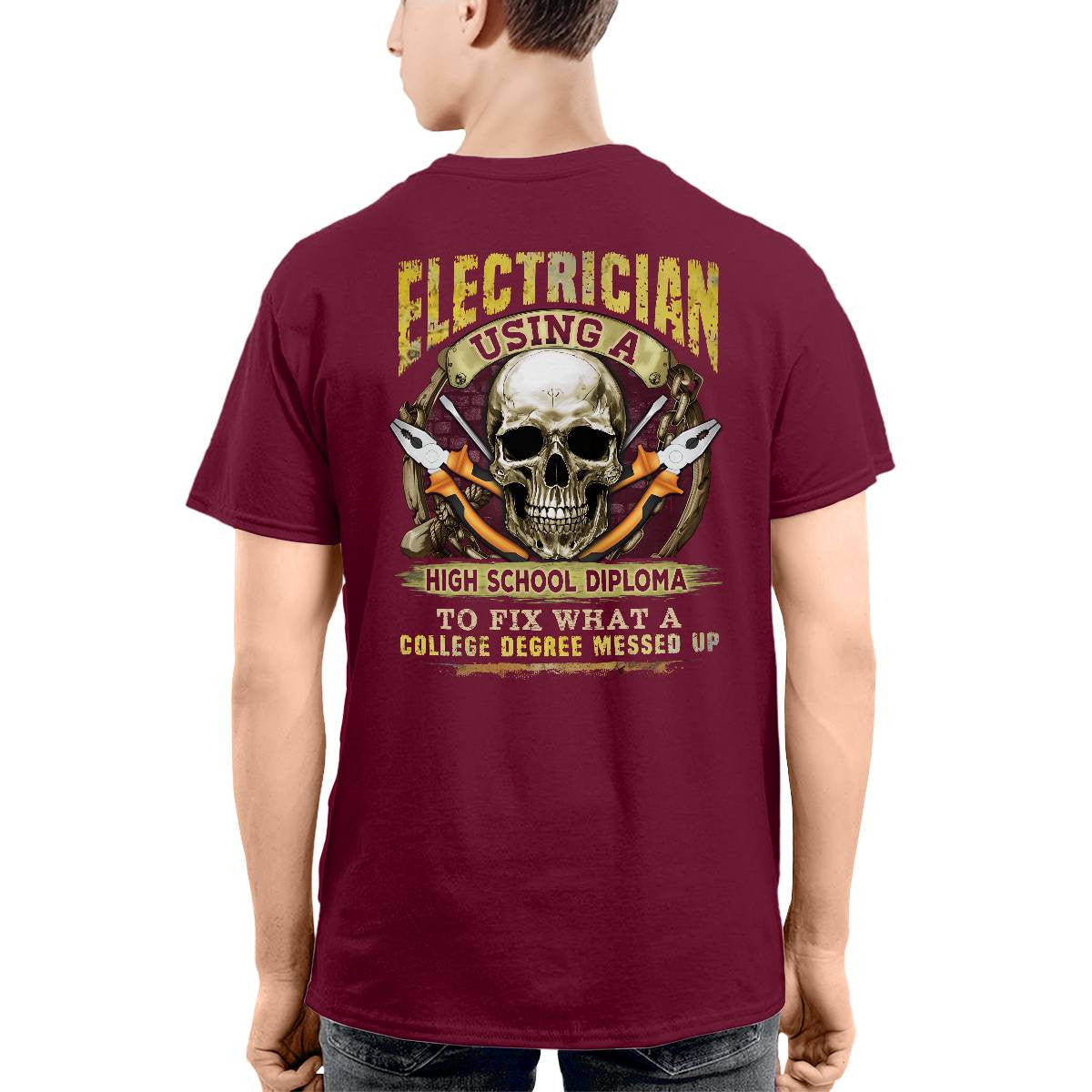 Awesome Electrician using a high school diploma-T-shirt - grunx260804-0087