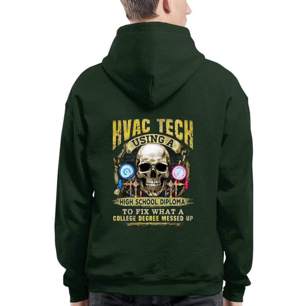 Awesome HVAC Tech using a high school diploma-T-shirt - grunx260804-0248
