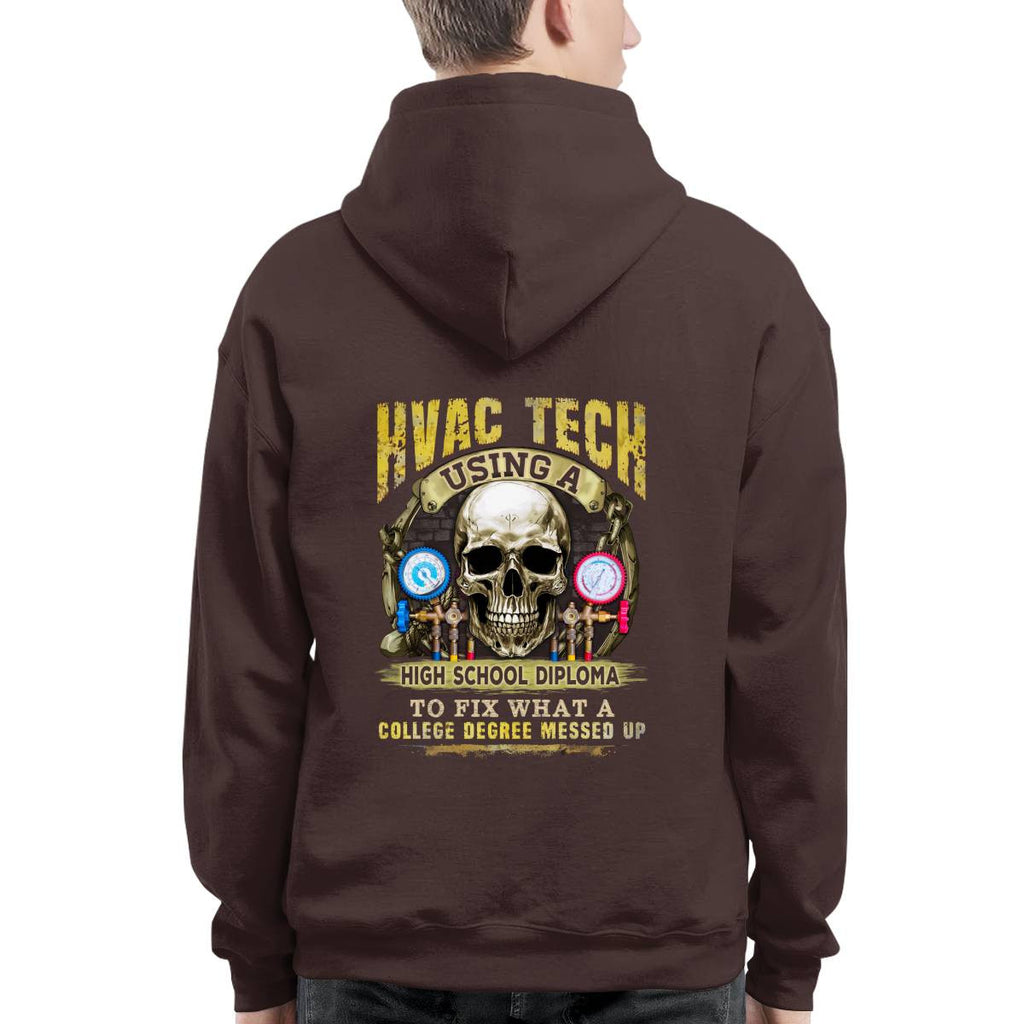 Awesome HVAC Tech using a high school diploma-T-shirt - grunx260804-0248