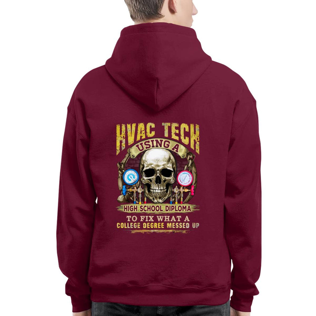 Awesome HVAC Tech using a high school diploma-T-shirt - grunx260804-0248