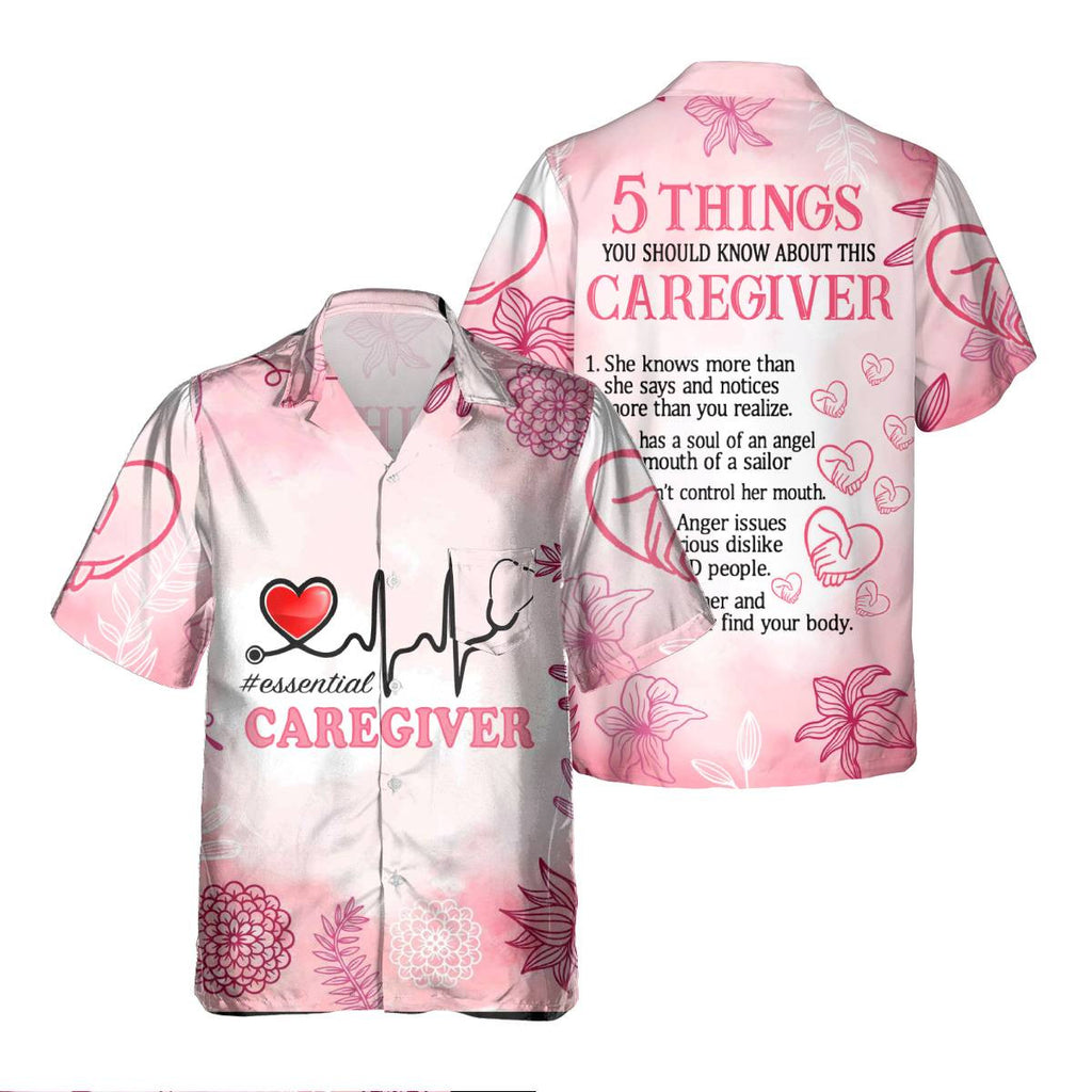 Awesome Caregiver- AOP Pocket Hawaiian Shirt-#F300824FIVTHIN14BCAREZ4