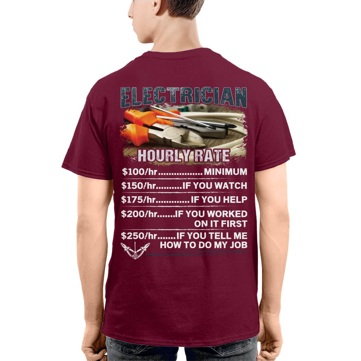 Awesome Electrician Hourly Rate-T-shirt - grunx260804-0062