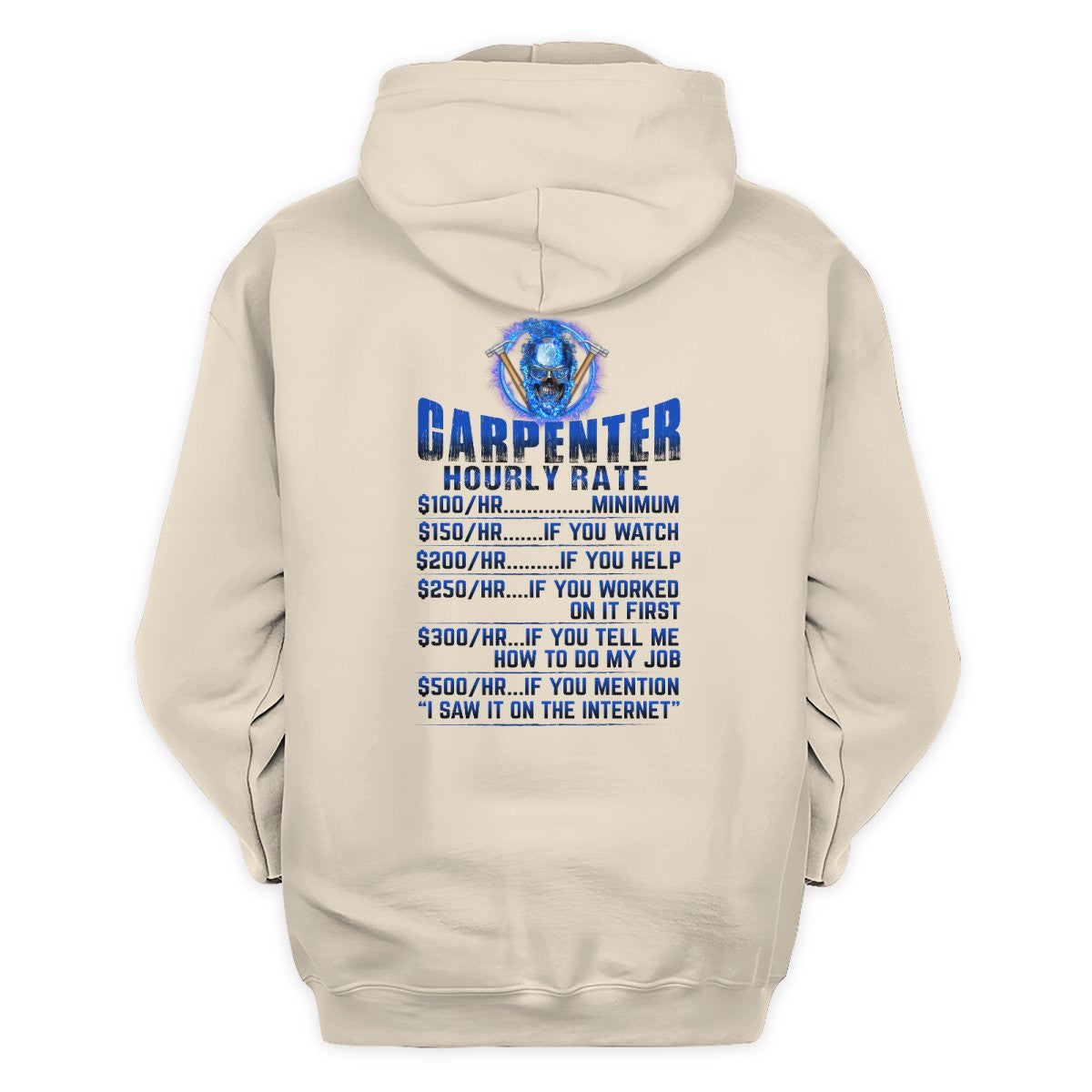 Awesome Carpenter Hourly Rate-Hoodie-#M191024HORLY9BCARPZ8