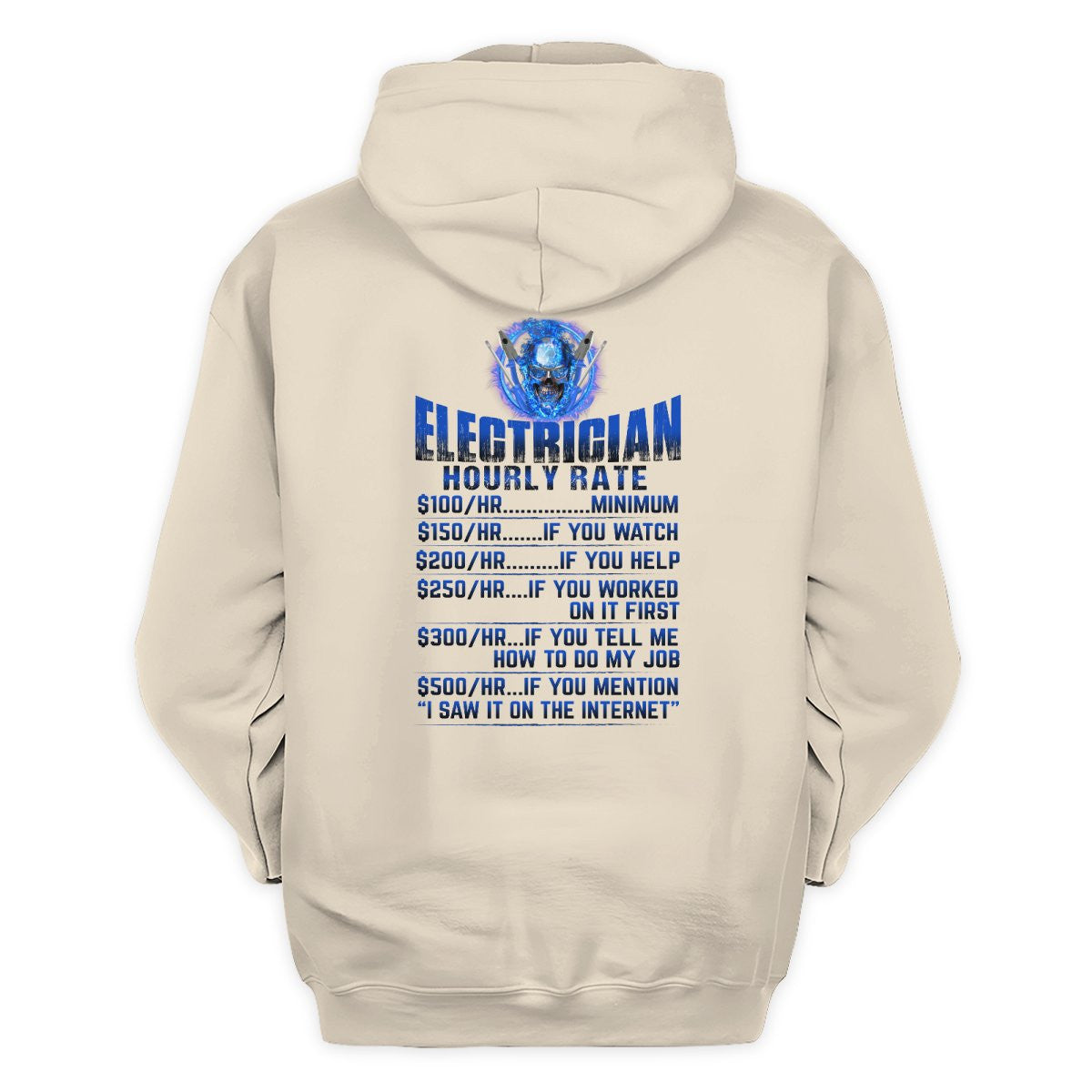 Awesome Electrician Hourly Rate-Hoodie - grunx260804-0061