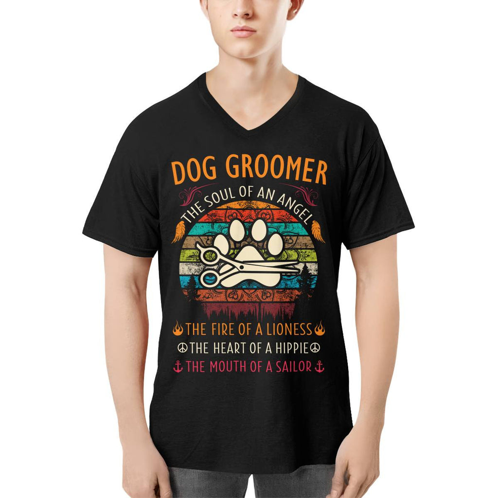 Awesome Dog Groomer the soul of an Angel-T-shirt - grunx260804-0037