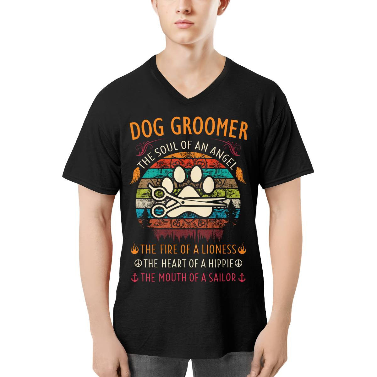 Awesome Dog Groomer the soul of an Angel-T-shirt - grunx260804-0037