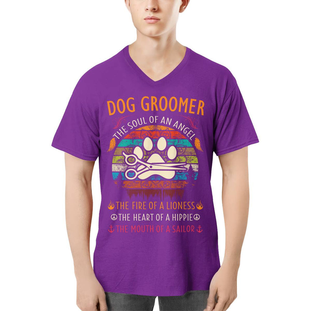 Awesome Dog Groomer the soul of an Angel-T-shirt - grunx260804-0037