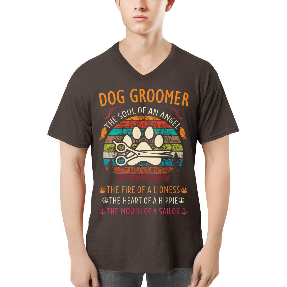 Awesome Dog Groomer the soul of an Angel-T-shirt - grunx260804-0037