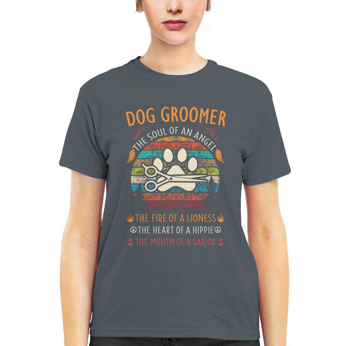 Awesome Dog Groomer the soul of an Angel-T-shirt - grunx260804-0037