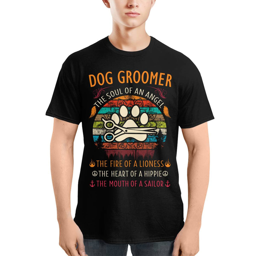 Awesome Dog Groomer the soul of an Angel-T-shirt - grunx260804-0037