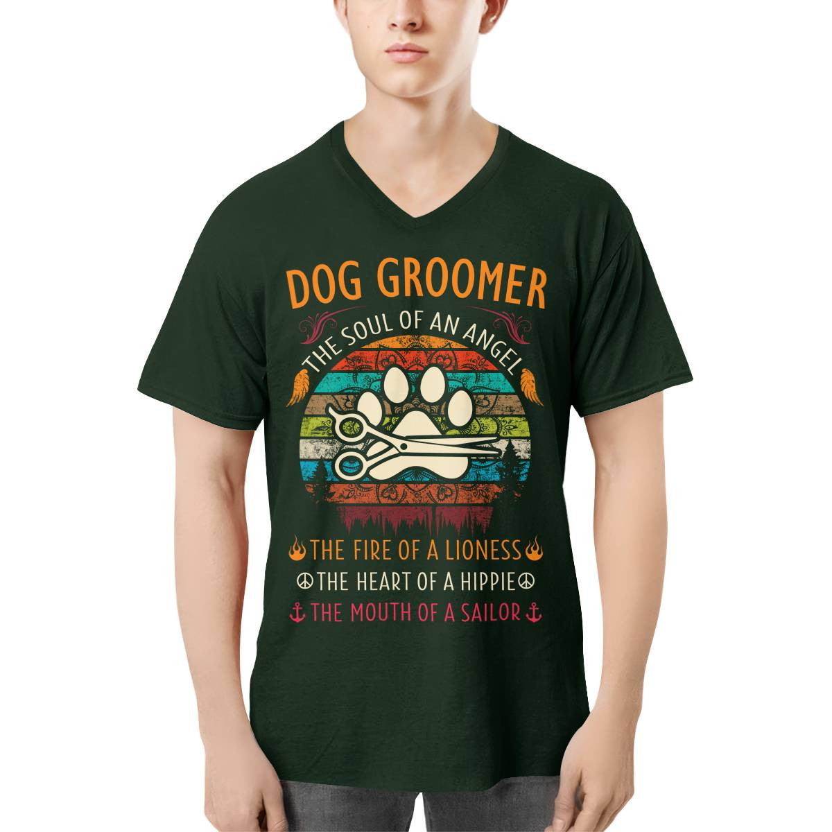 Awesome Dog Groomer the soul of an Angel-T-shirt - grunx260804-0037