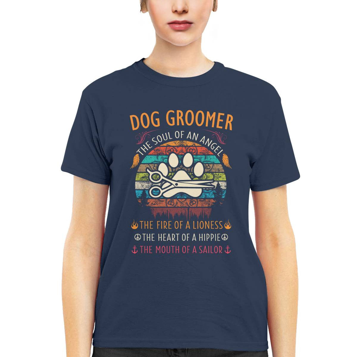 Awesome Dog Groomer the soul of an Angel-T-shirt - grunx260804-0037