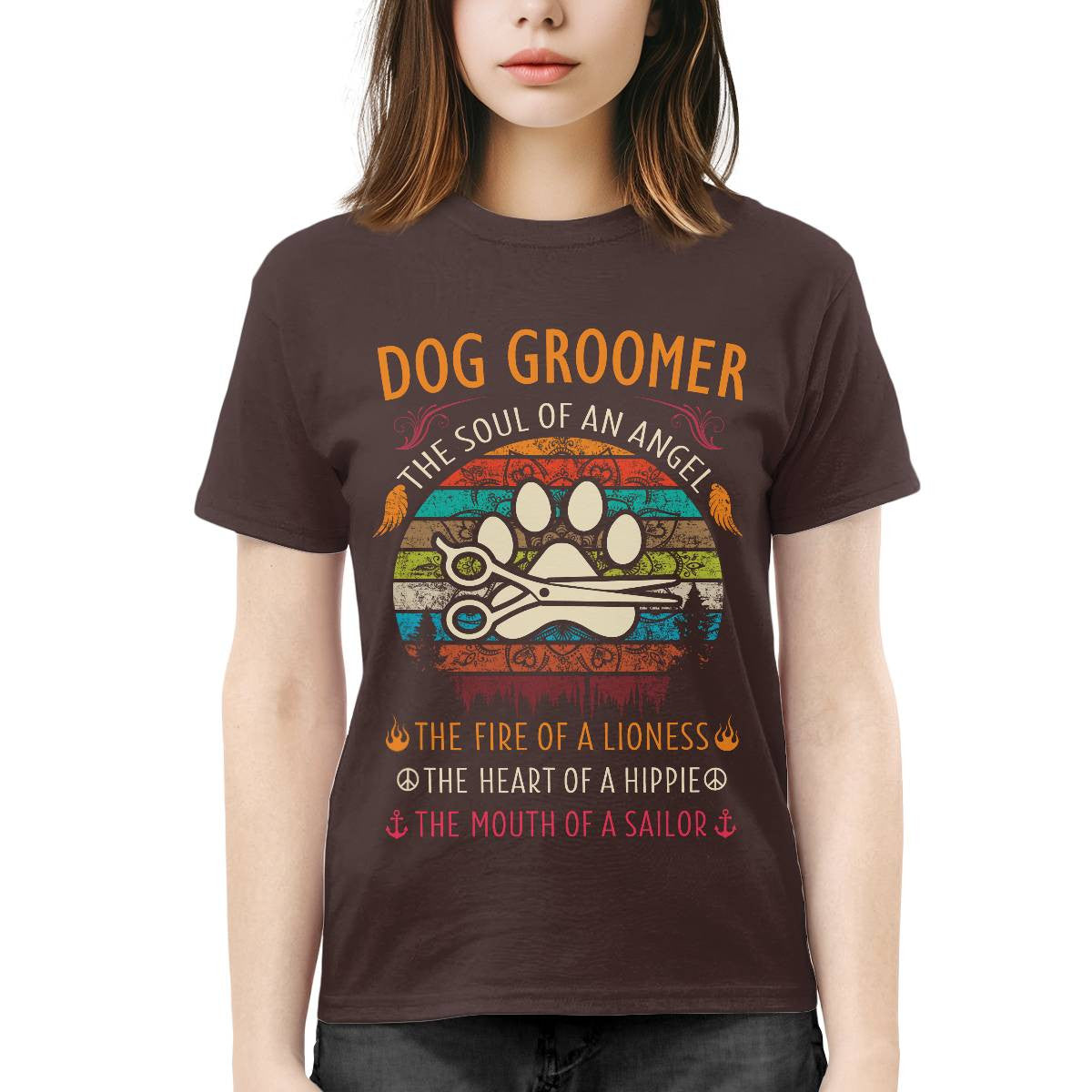 Awesome Dog Groomer the soul of an Angel-T-shirt - grunx260804-0037