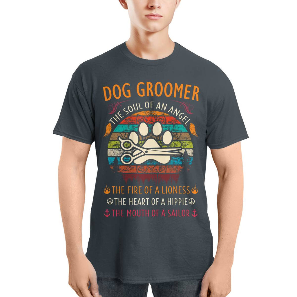 Awesome Dog Groomer the soul of an Angel-T-shirt - grunx260804-0037