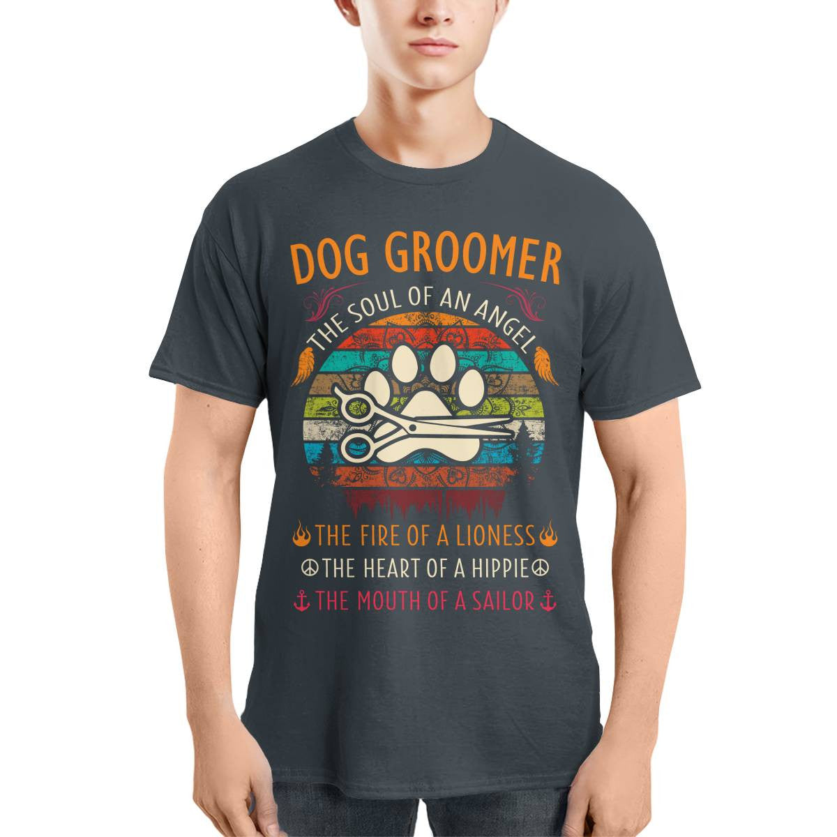 Awesome Dog Groomer the soul of an Angel-T-shirt - grunx260804-0037