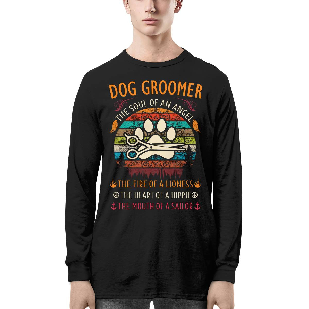 Awesome Dog Groomer the soul of an Angel-T-shirt - grunx260804-0037