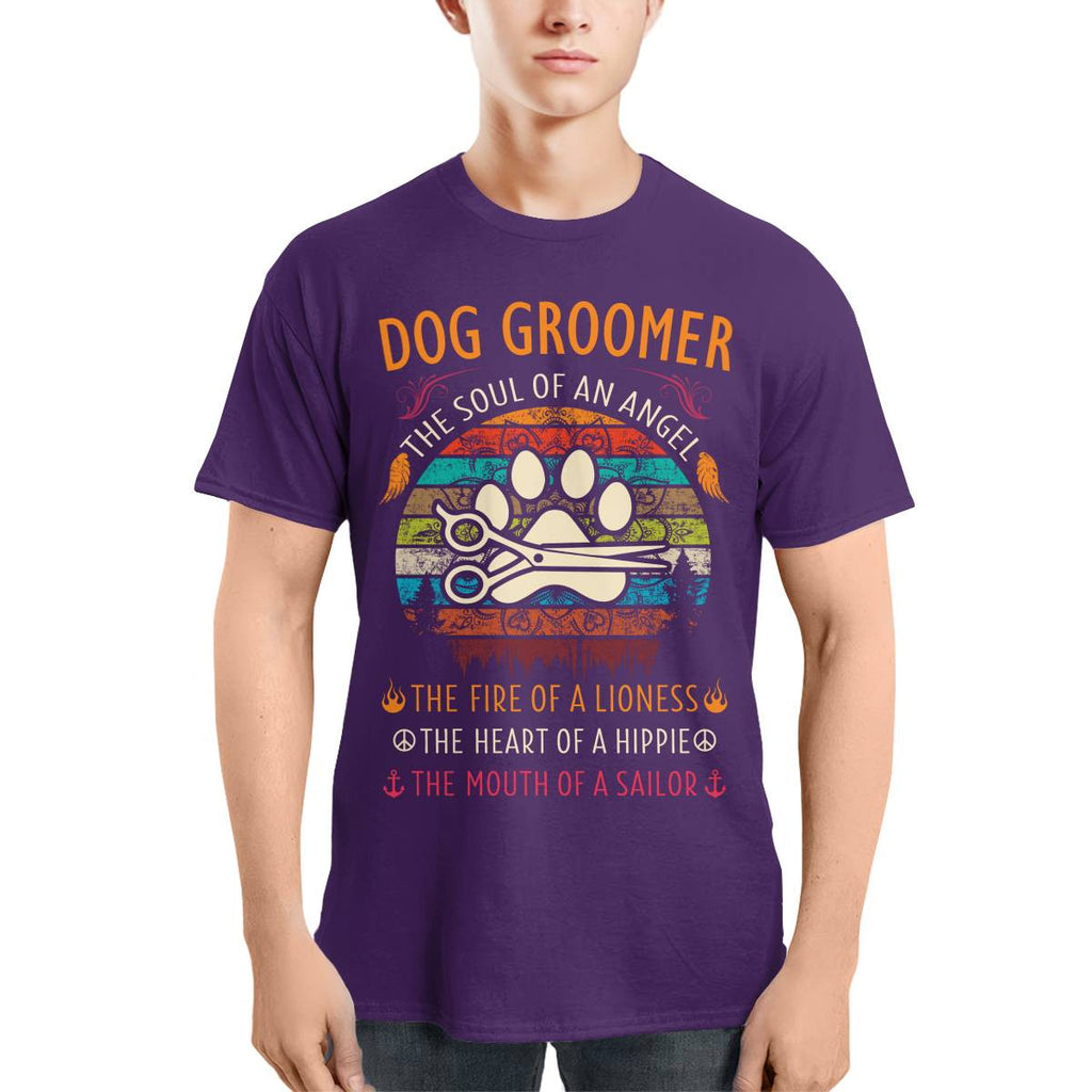Awesome Dog Groomer the soul of an Angel-T-shirt - grunx260804-0037