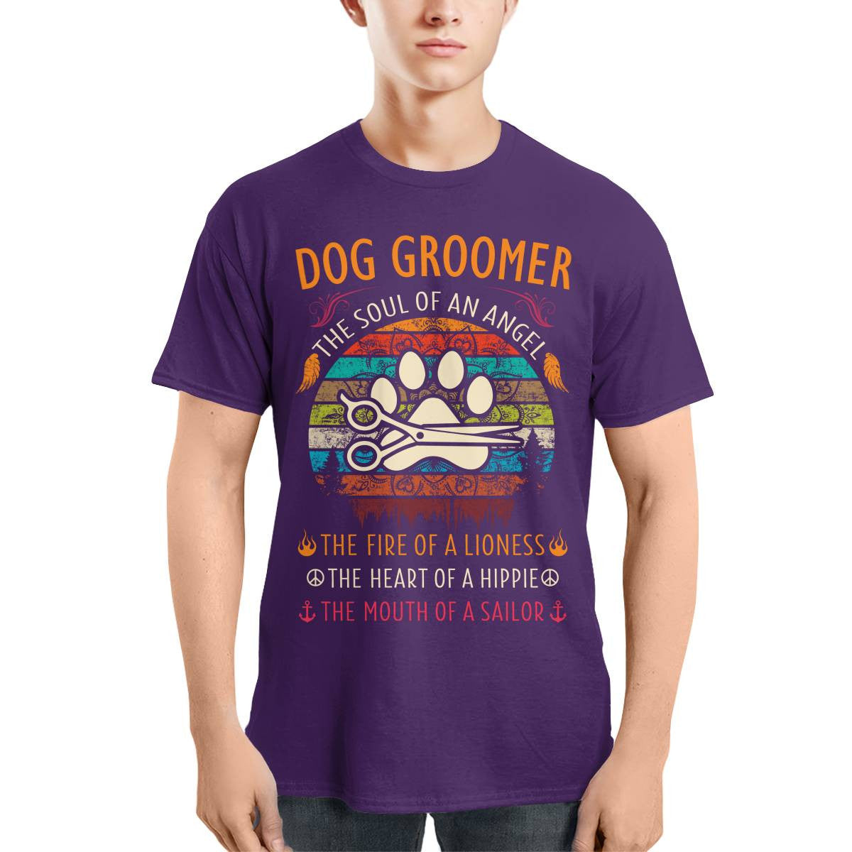 Awesome Dog Groomer the soul of an Angel-T-shirt - grunx260804-0037