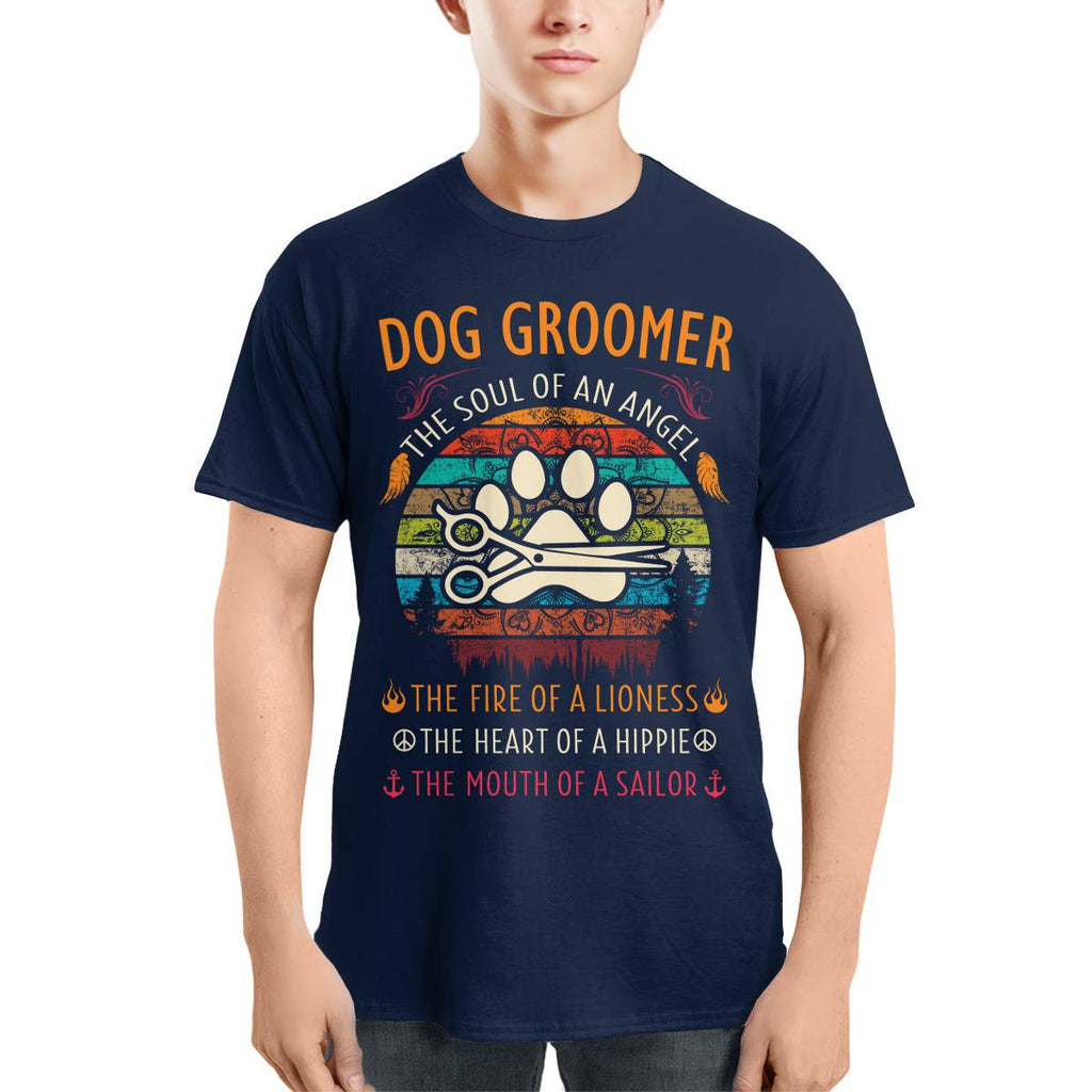 Awesome Dog Groomer the soul of an Angel-T-shirt - grunx260804-0037