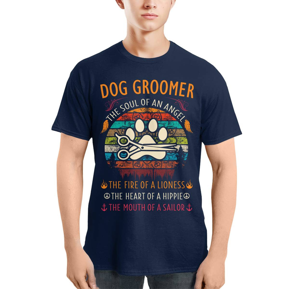 Awesome Dog Groomer the soul of an Angel-T-shirt - grunx260804-0037