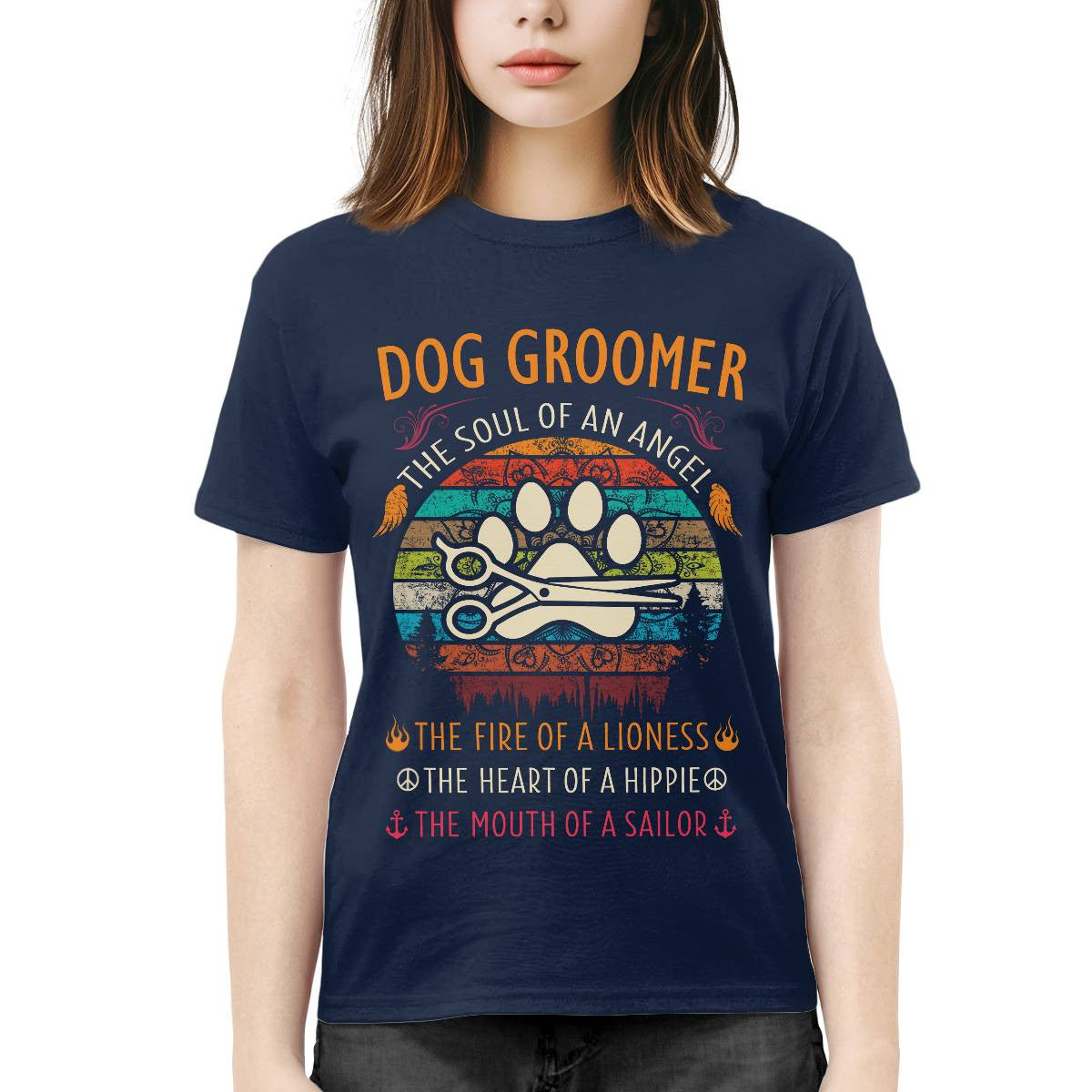 Awesome Dog Groomer the soul of an Angel-T-shirt - grunx260804-0037