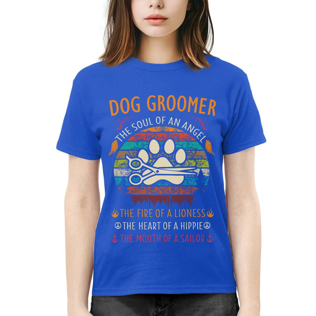 Awesome Dog Groomer the soul of an Angel-T-shirt - grunx260804-0037